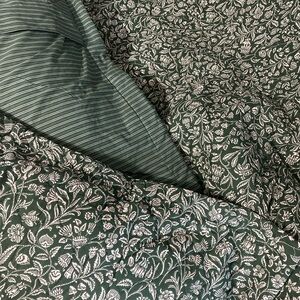 COPY - Laura Ashley Green and White Quilted Bedding Set